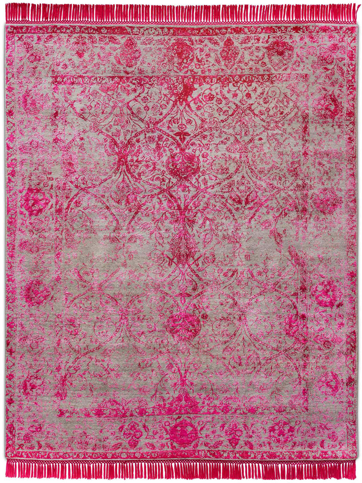 Strawberry Hand-Knotted Wool / Silk Rug | Size: 305 x 427 cm