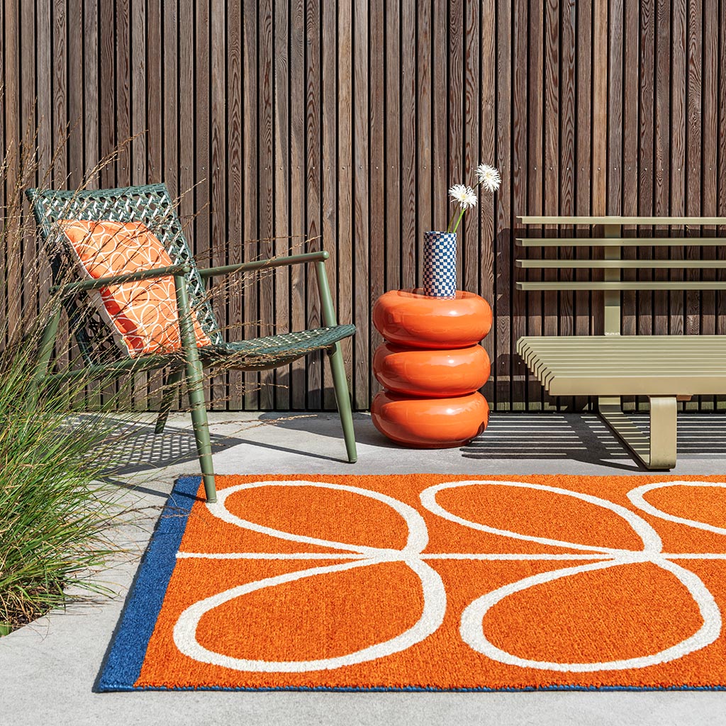 Linear Branch Orange Outdoor Rug | Size: 160 x 230 cm