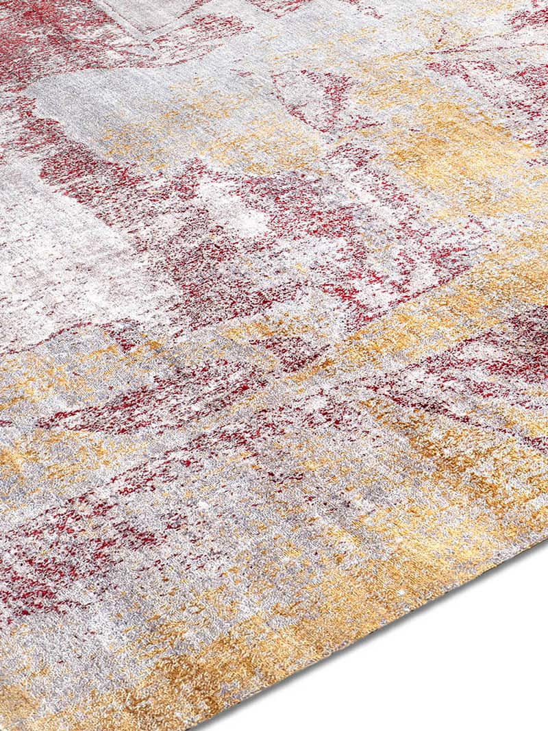 Gold / Coral Handwoven Luxury Rug