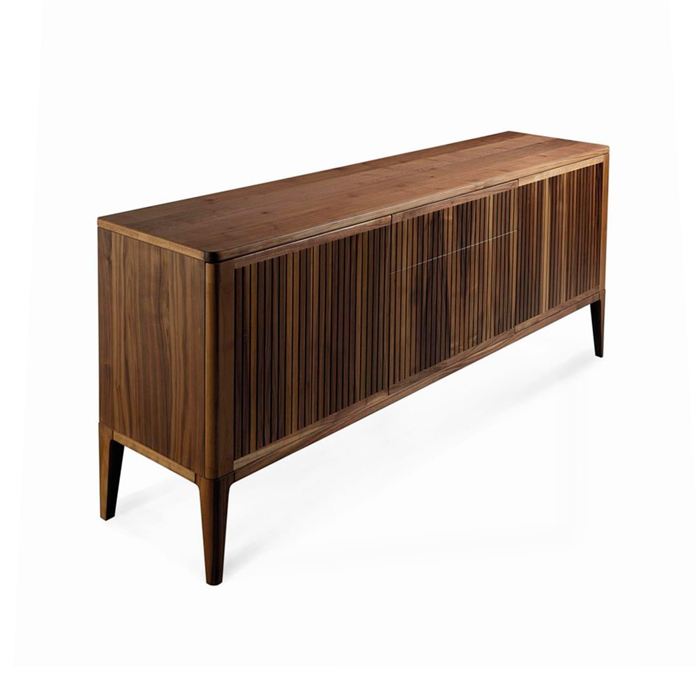 Eleva Three-Doors Brown Contemporary Sideboard