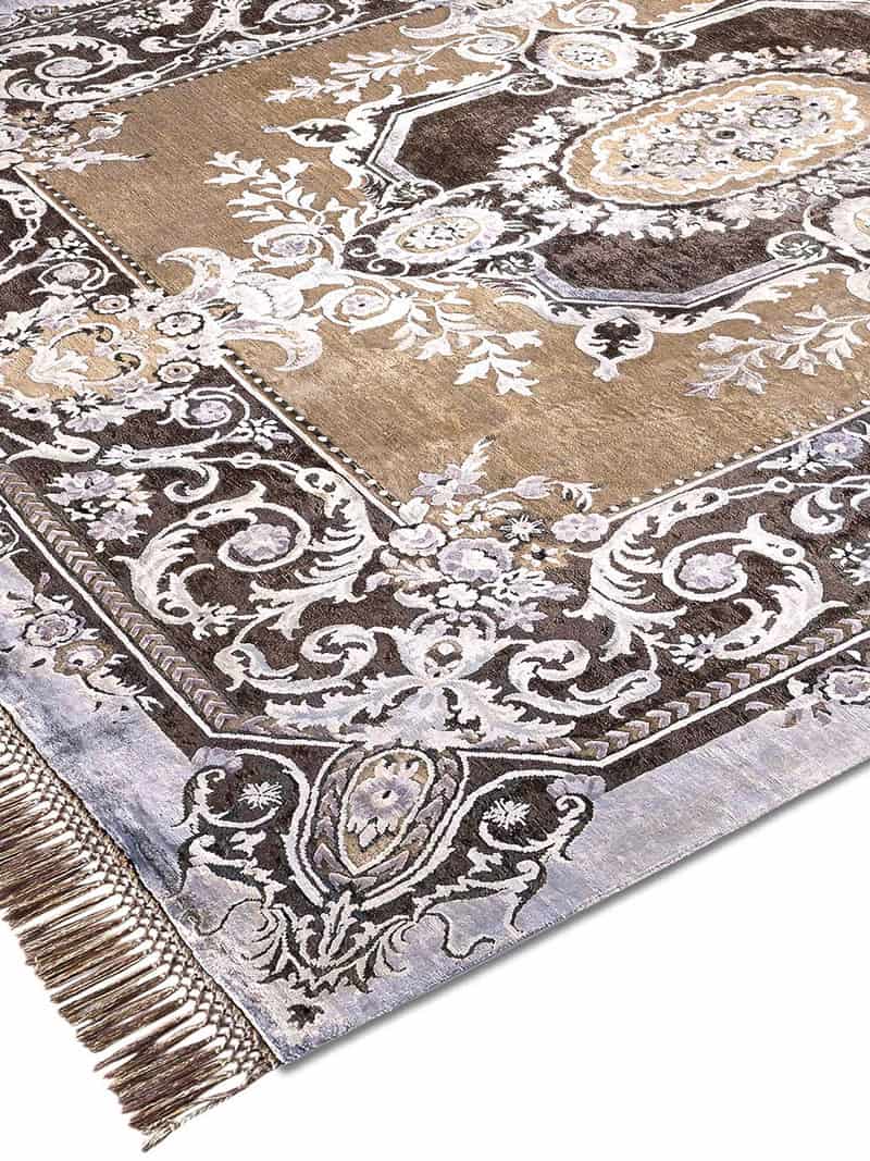 Aubusson Brown Hand-Woven Exquisite Rug ☞ Size: 305 x 427 cm