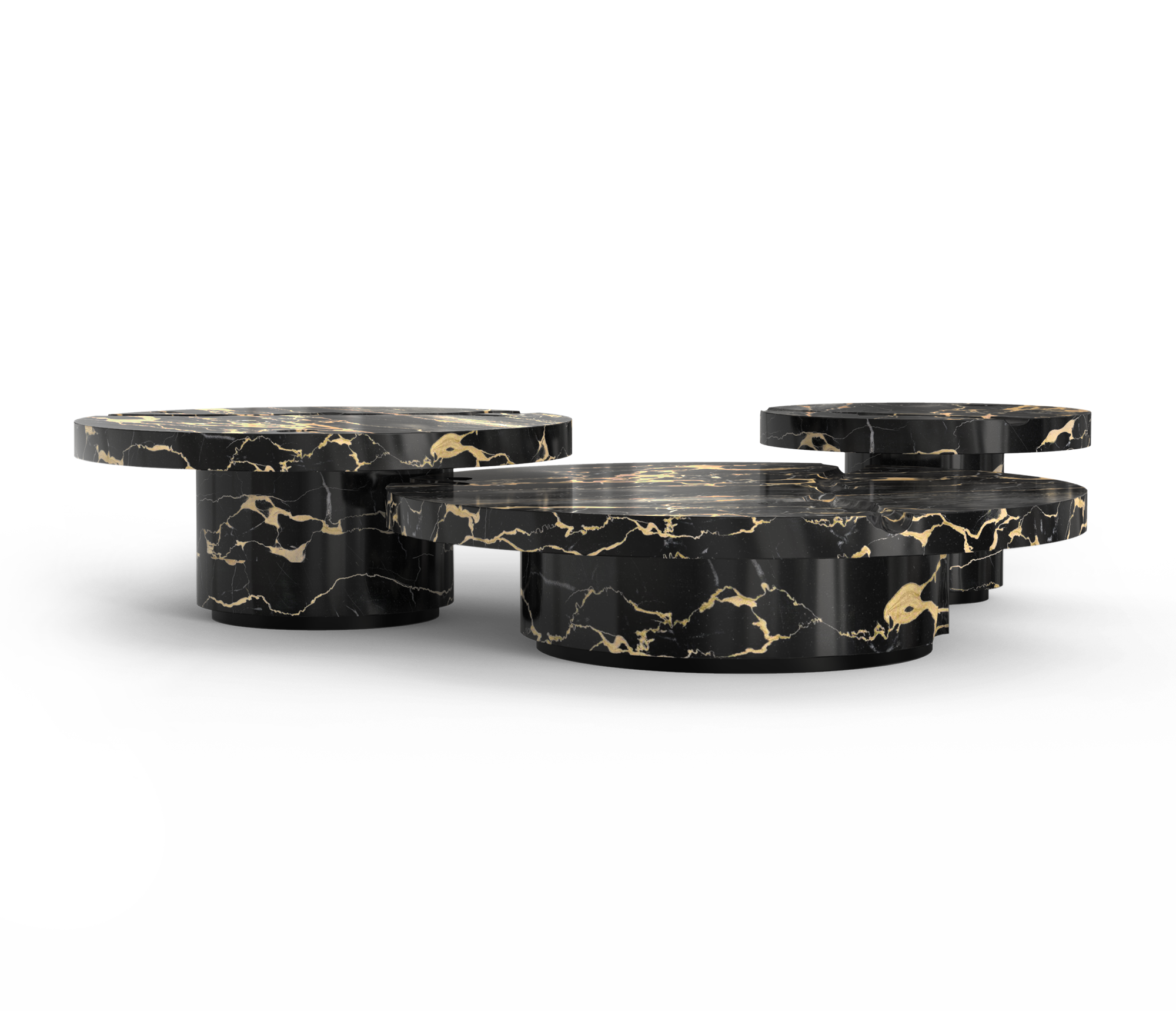 Portoro Marble 3-Piece Coffee Table Set