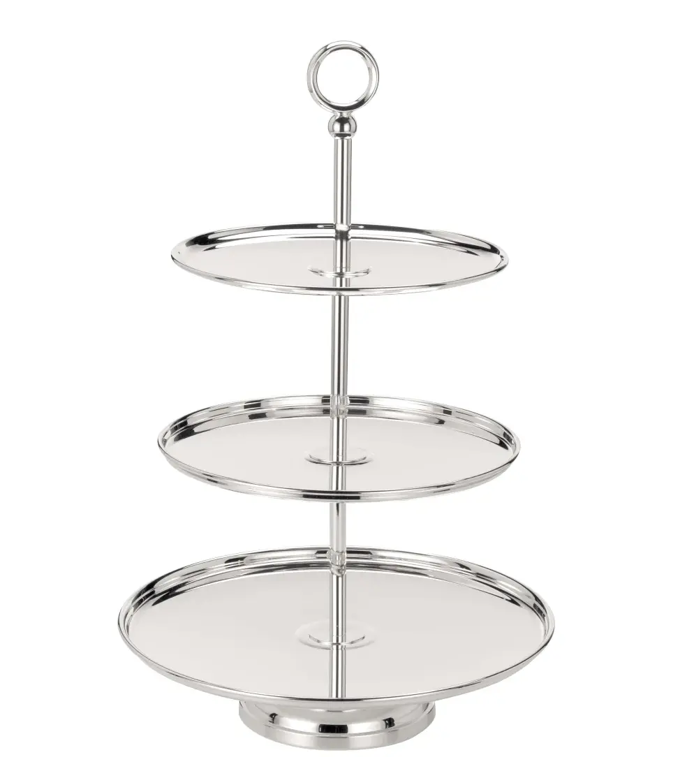 Three-Tier Silver-Plated Cake Stand