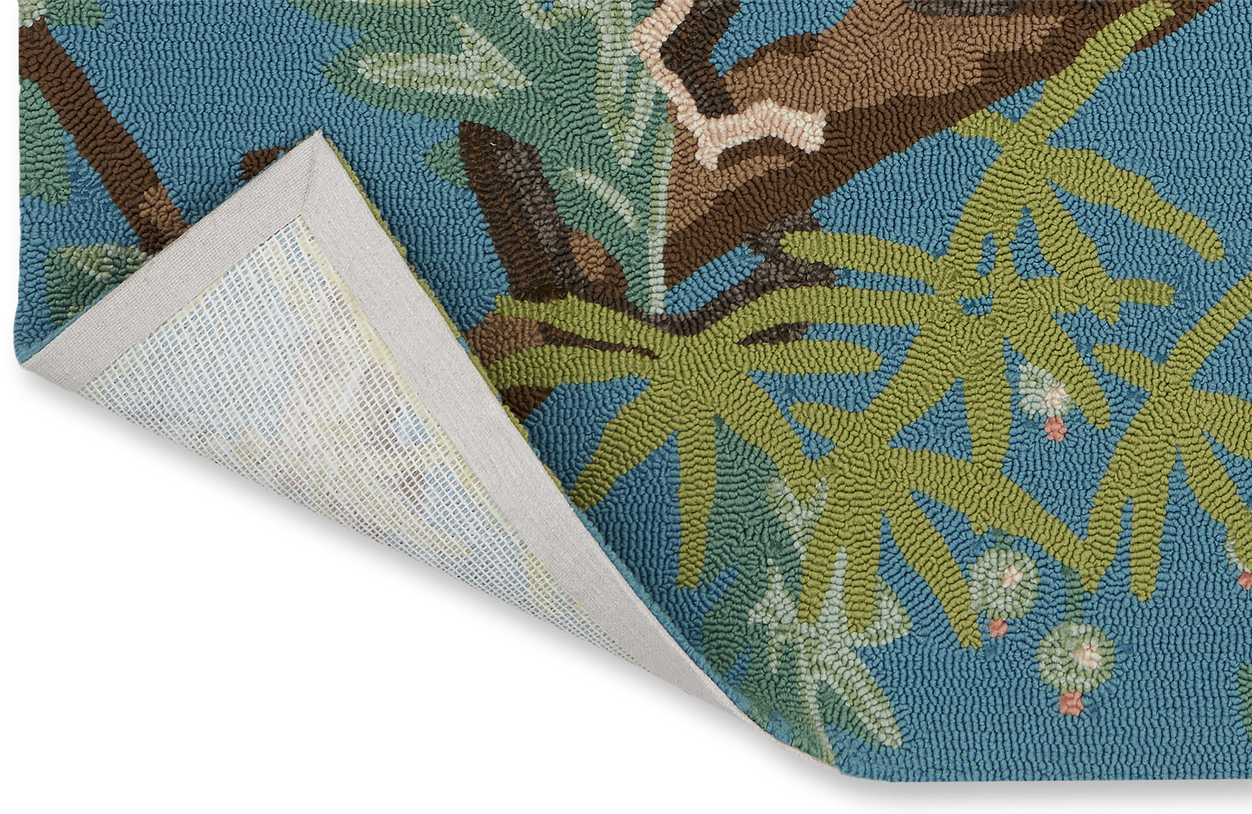 Garden Blue Outdoor Modern Hand Woven Rug