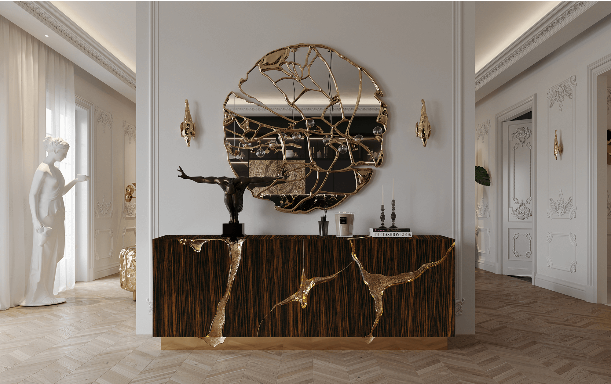 Brown & Gold Luxury Sideboard
