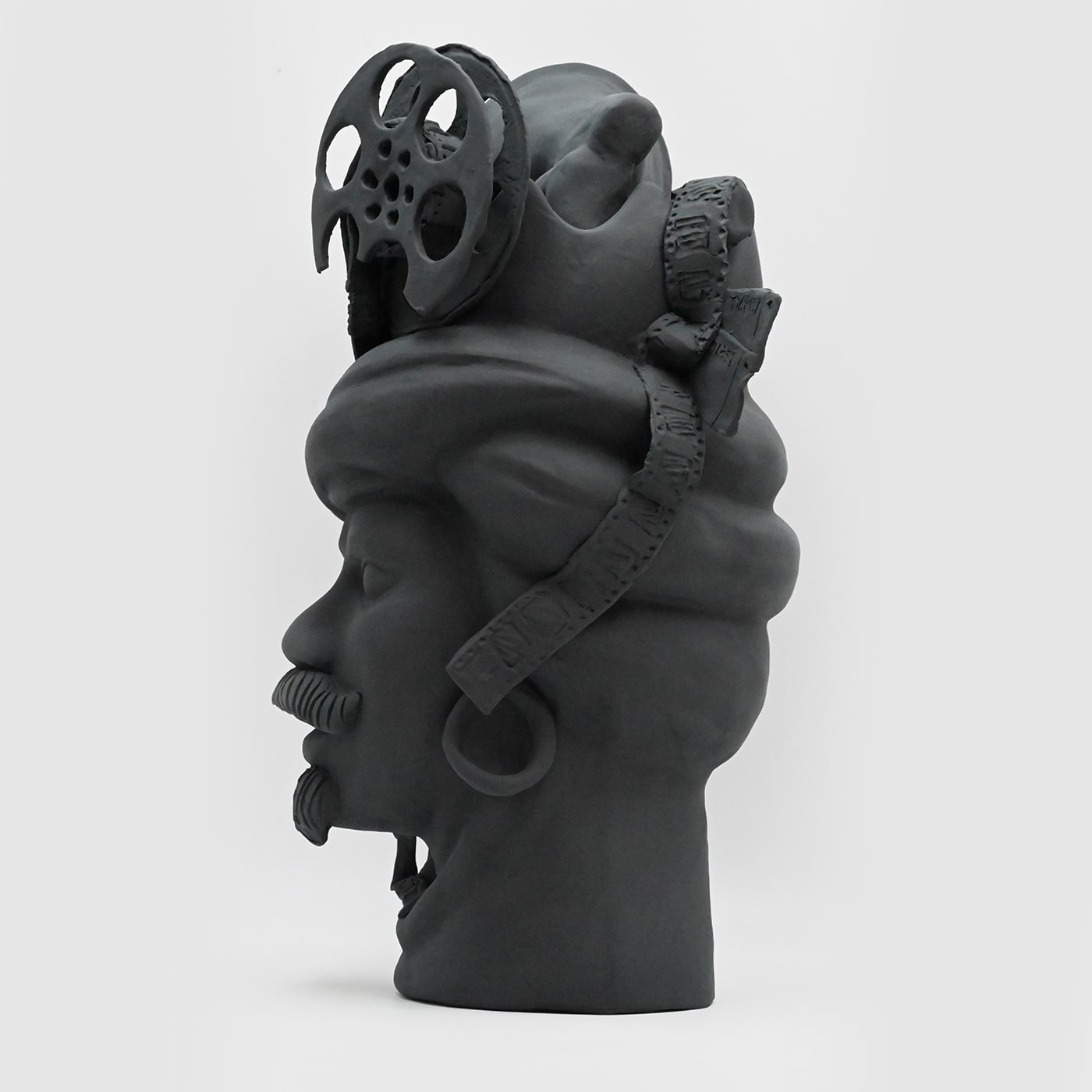Moor's Head Sculpture in Grey Matte