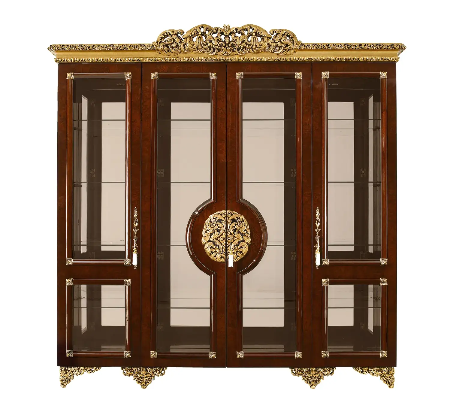 Classic Brown & Gold Display Cabinet