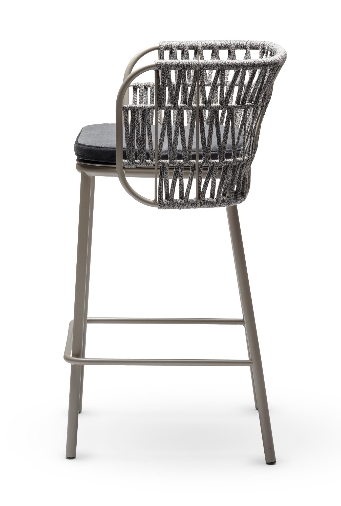 Jujube Black and Sand Outdoor Bar Chair
