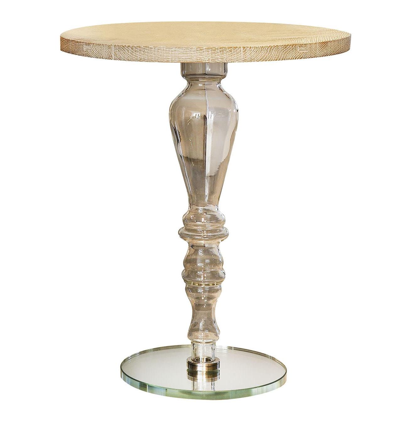 Artisan Sculptural Glass-Top Side Table