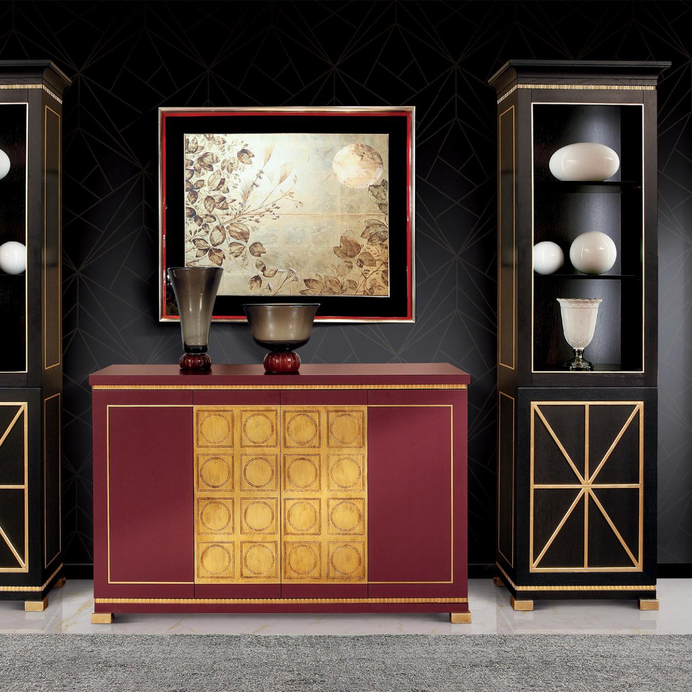Italian Gold Leaf Lacquered Sideboard