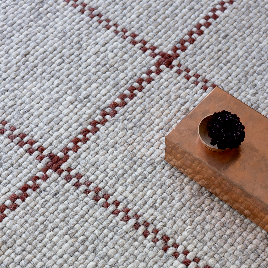 Artisan Texture Check Ash/Stone Rug | Size: 200 x 280 cm