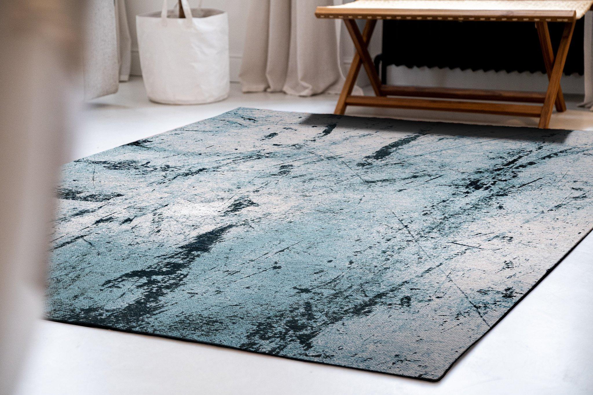 Blue-Green Textured Rug | Size: 280 x 390 cm