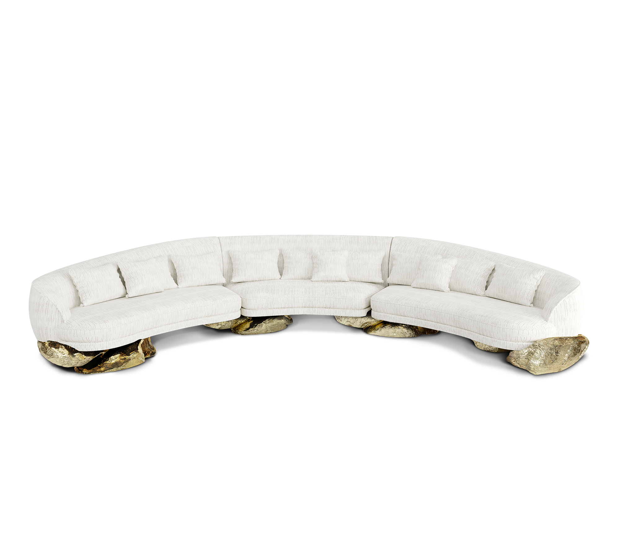 Angora White Curved Luxe Sofa