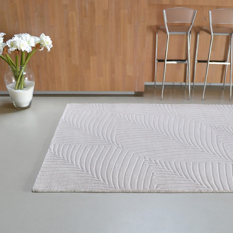Beige Wool Hand Made Rug ☞ Size: 120 x 180 cm