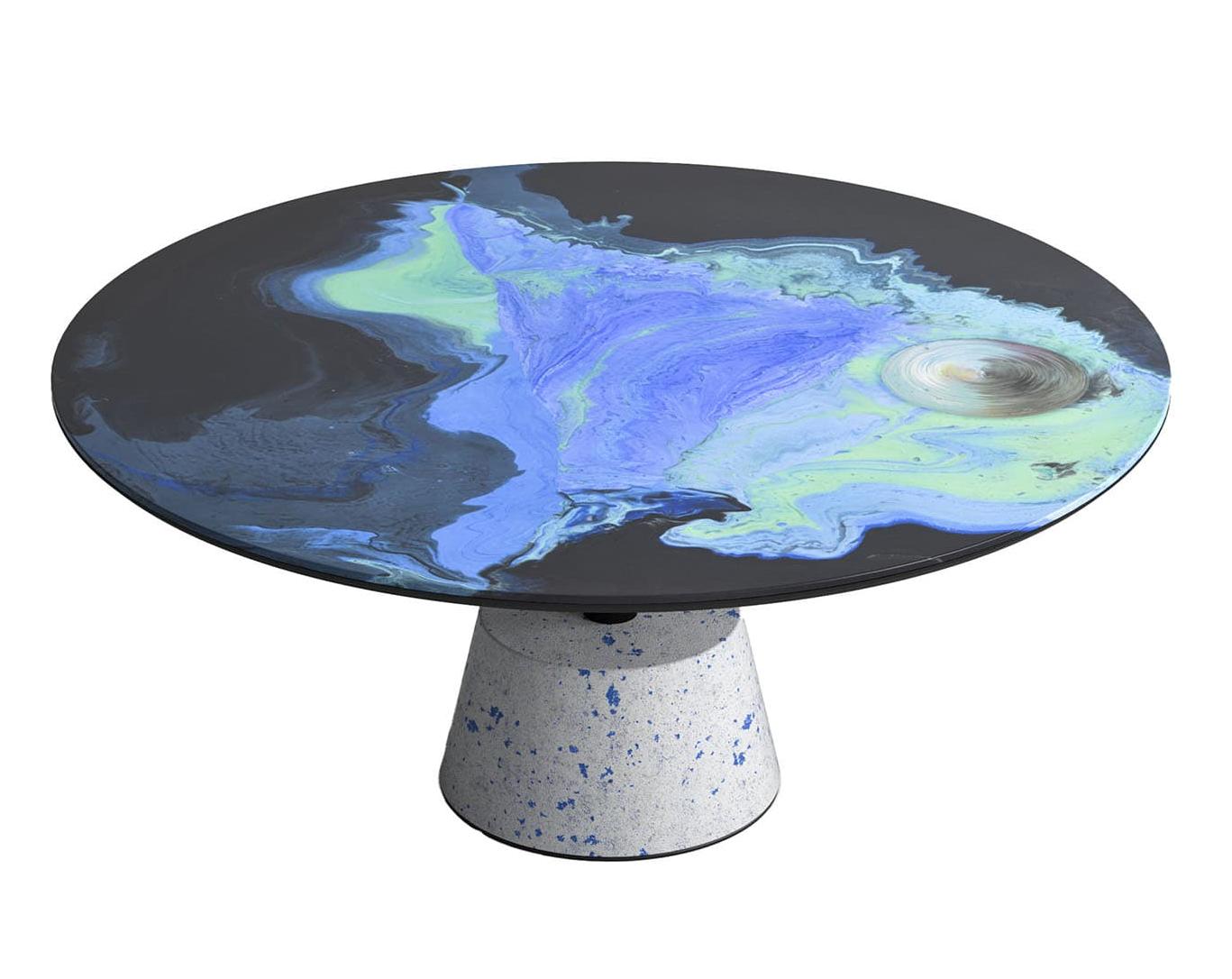 Astraliti Blue Round Coffee Table