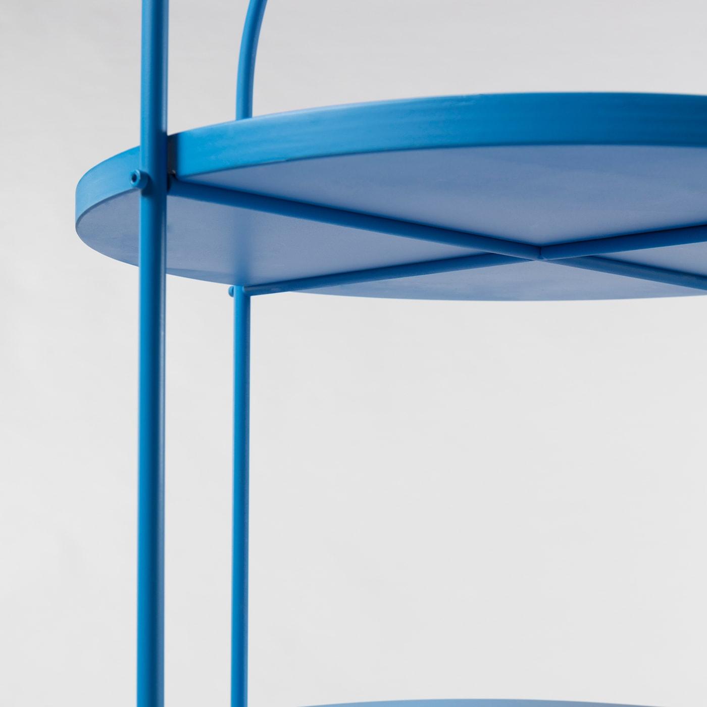 Blue Lacquered Storage Shelf