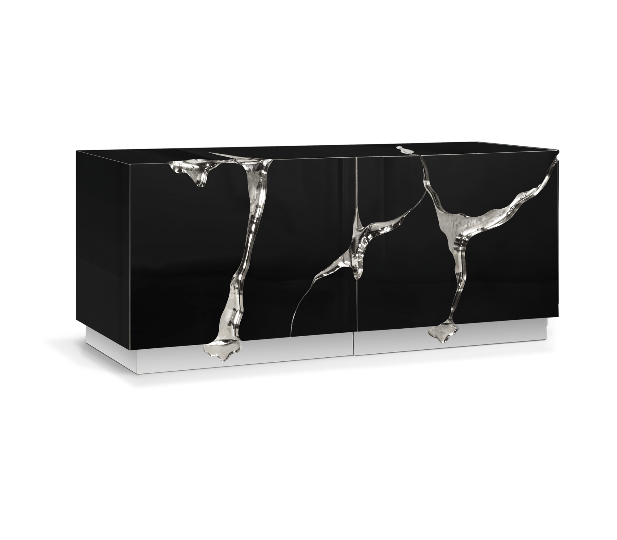 Fissure Silver & Black Designer Sideboard
