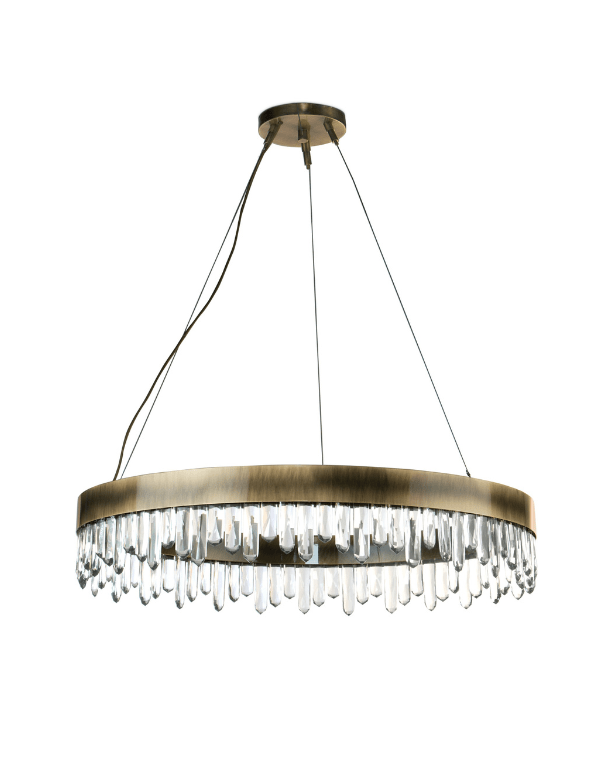 Flowing Brass Wave Suspension Light