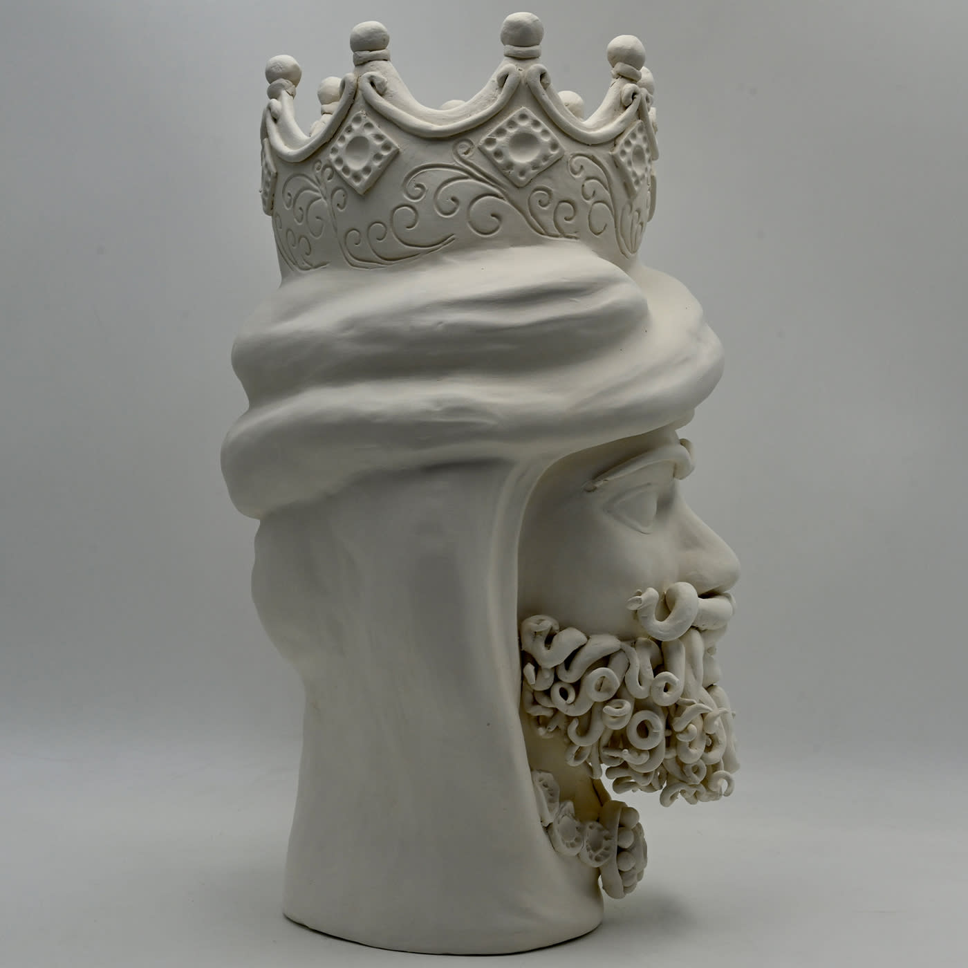 Grey Moor's Head Italian Crafted Sculpture