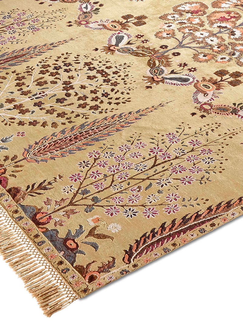 Mughal Yellow Luxury Handwoven Rug