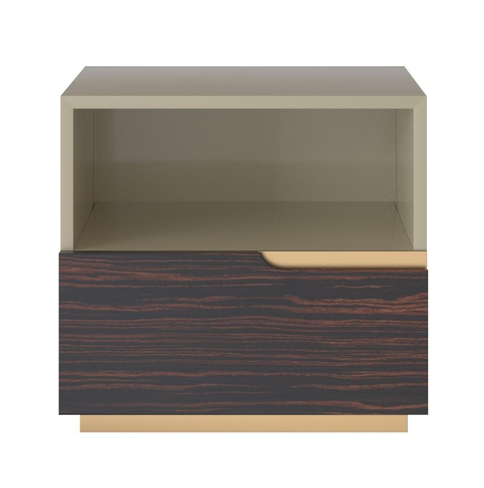 Brando Ebony and Gold Artisan Bedside Table