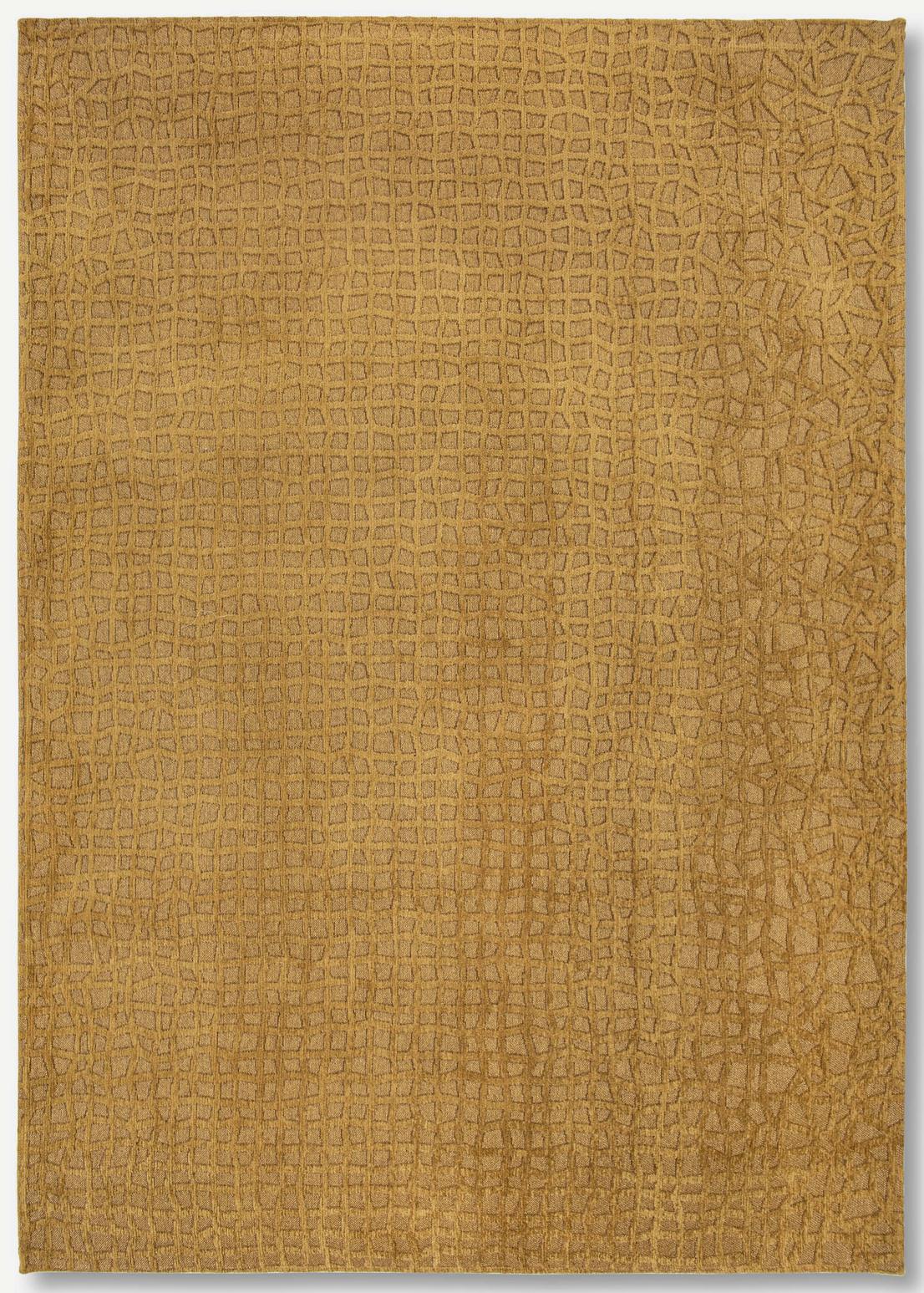 Gold Checkered Belgian Flatwoven Rug ☞ Size: 140 x 200 cm