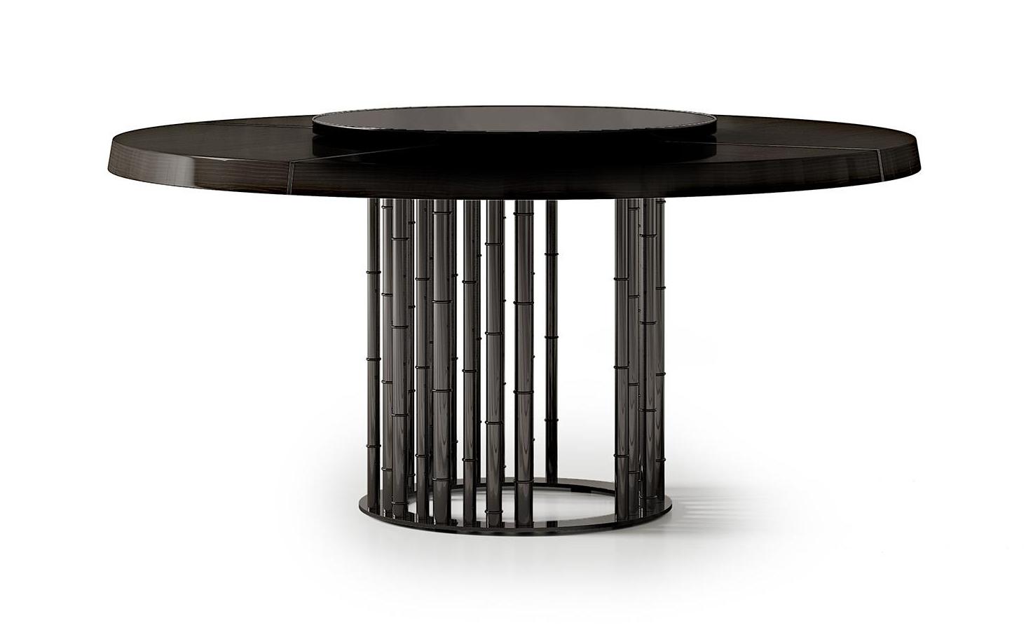 Contemporary Round Table with Glass Top