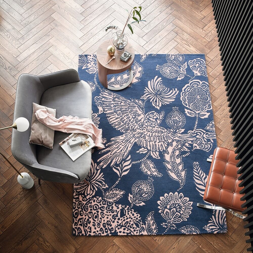 Loran Navy 56308 Rug by Ted Baker ☞ Size: 250 x 350 cm