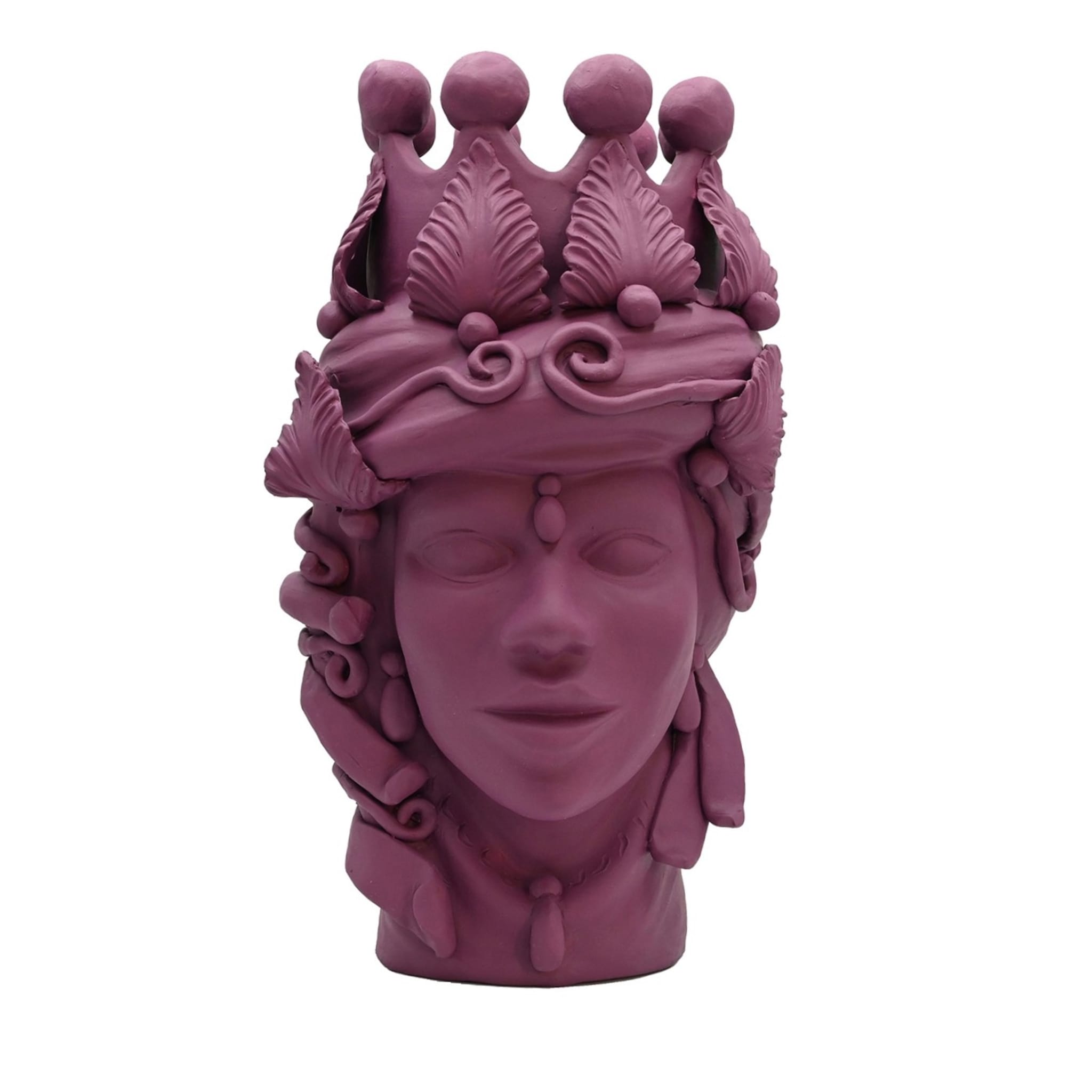 Purple Moor's Head Sculpture Handmade in Italy