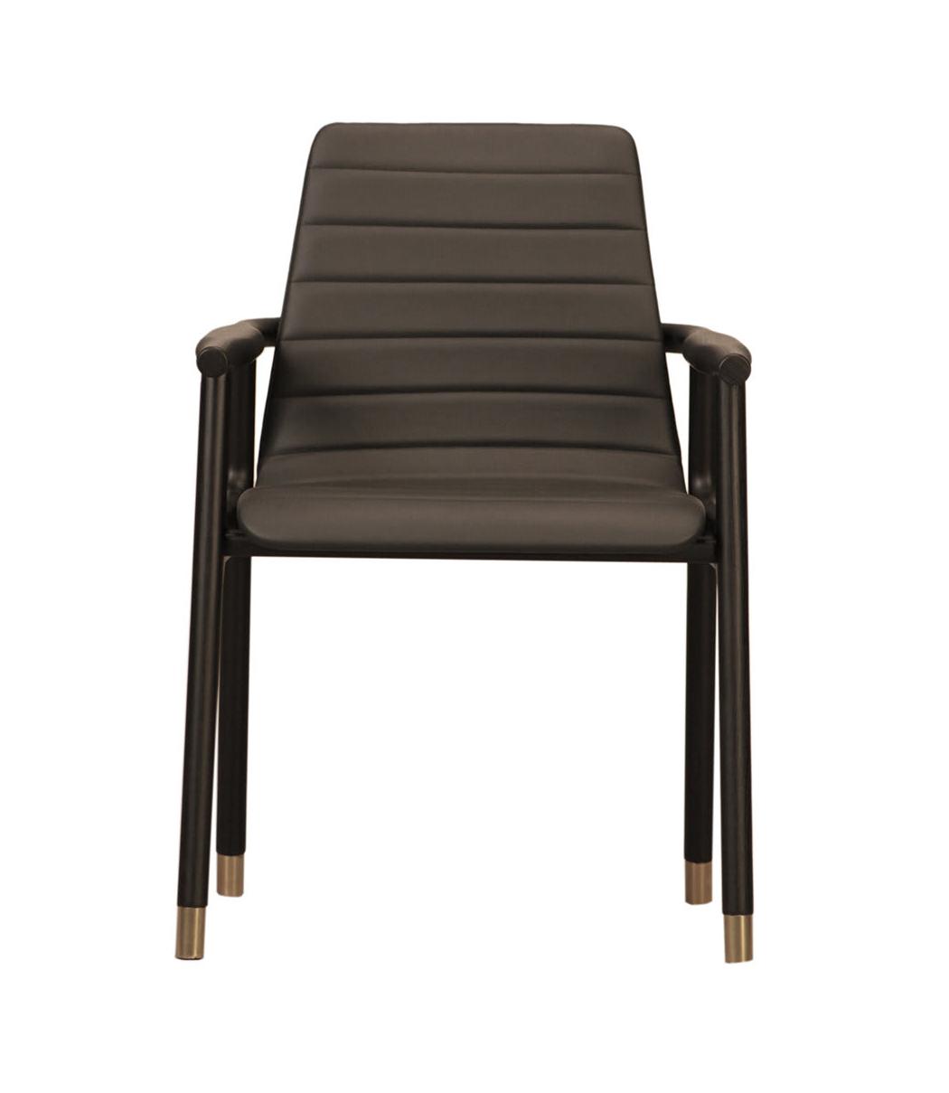 Joyce Dark Brown Handcrafted Chair with Armrests