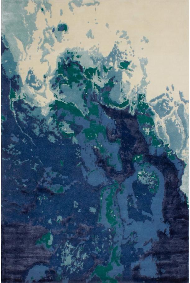 Ocean Viscose / Wool Handwoven Luxury Rug | Size: 300 x 400 cm