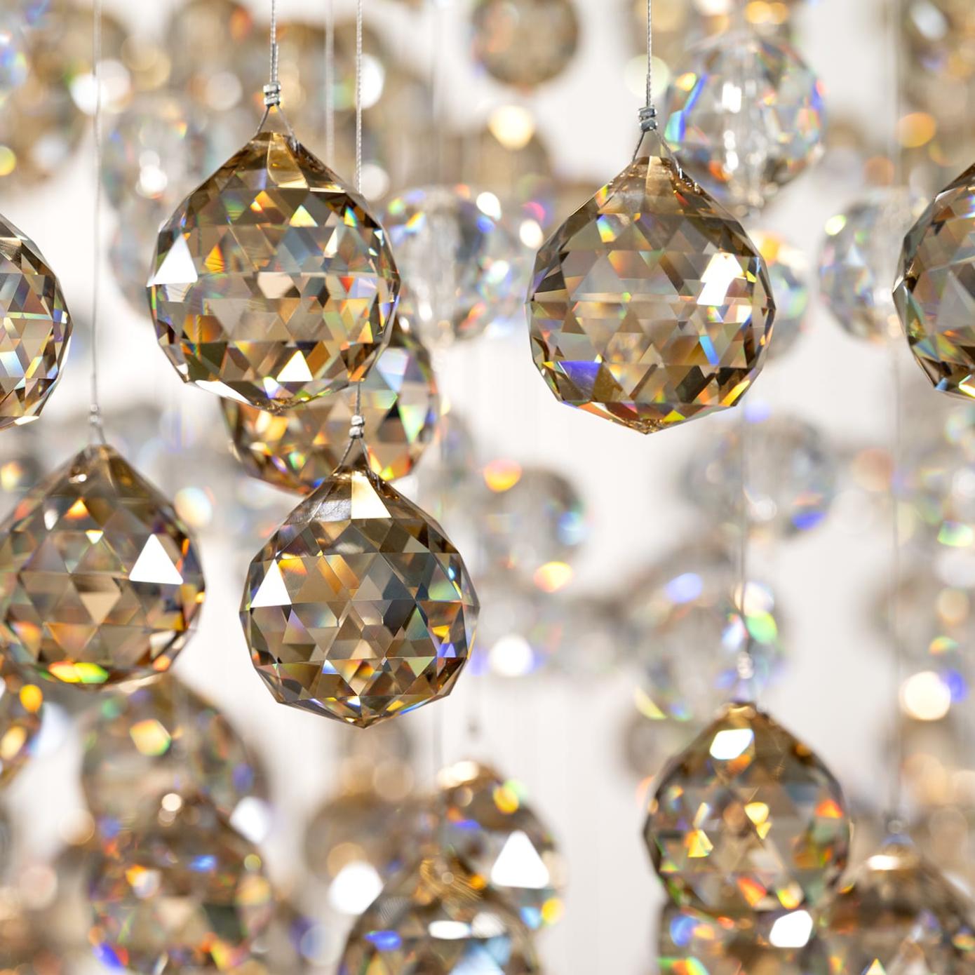 Pale Gold Crystal Sphere Chandelier