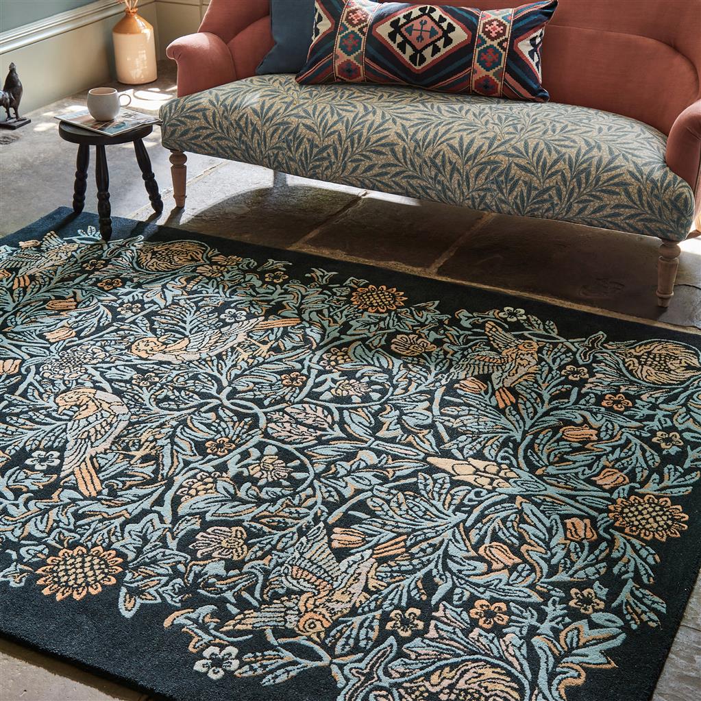 Bird Blue Designer Rug
