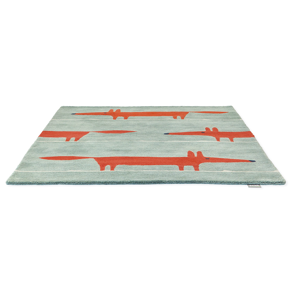 Fox Mint / Poppy Handwoven Rug | Size: 140 x 200 cm