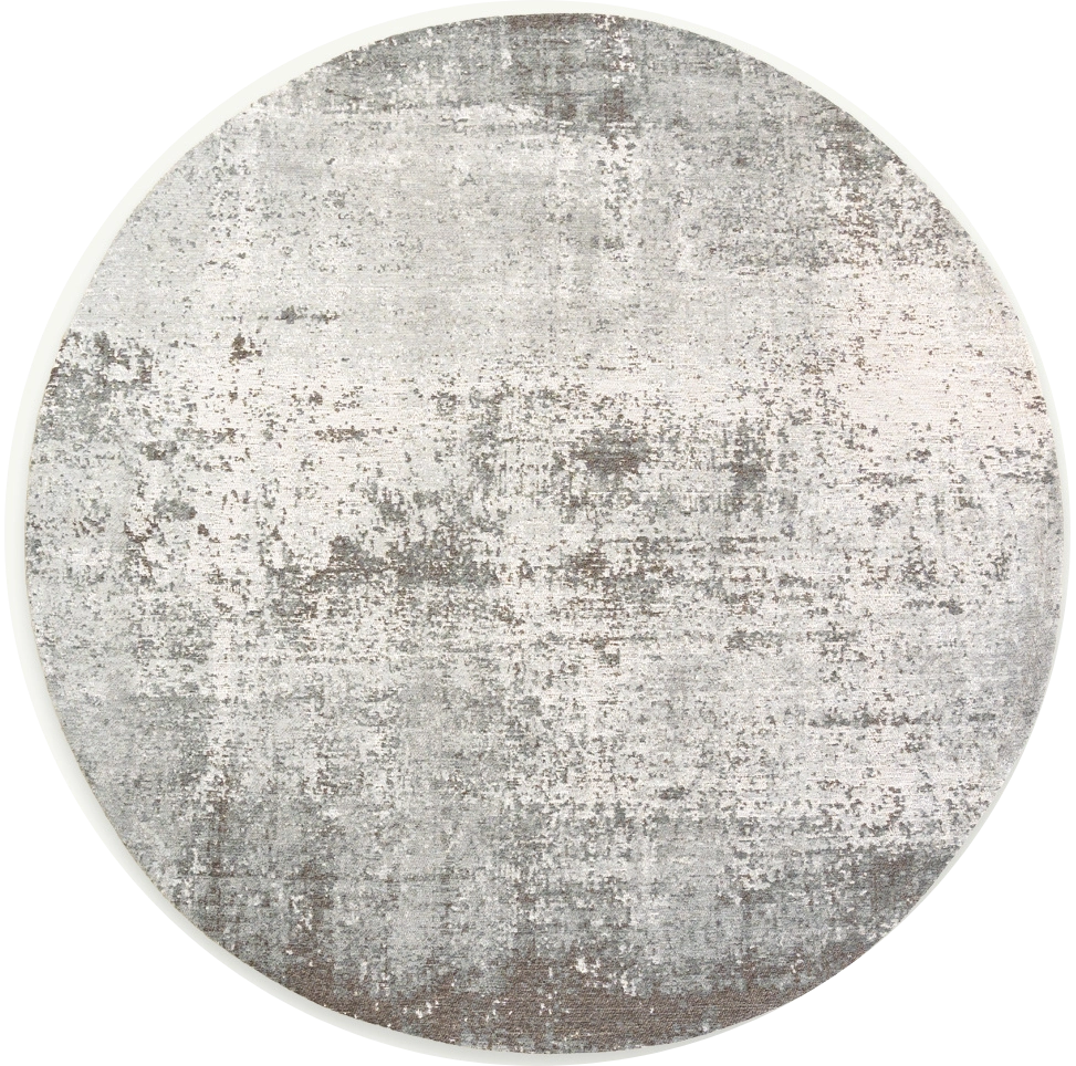 Soft Grey Layered Texture Round Rug | Size: Ø 240 cm