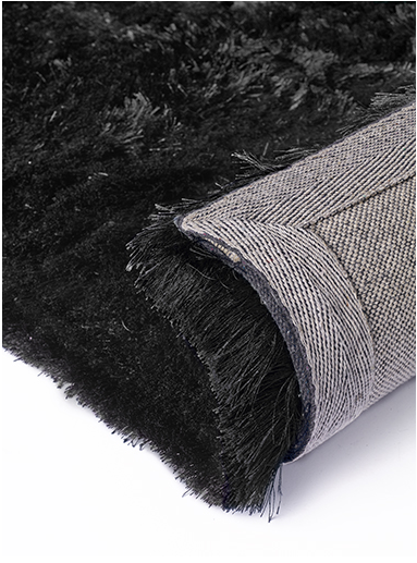 Plain Shaggy Black Rug | Size: 60 x 120 cm
