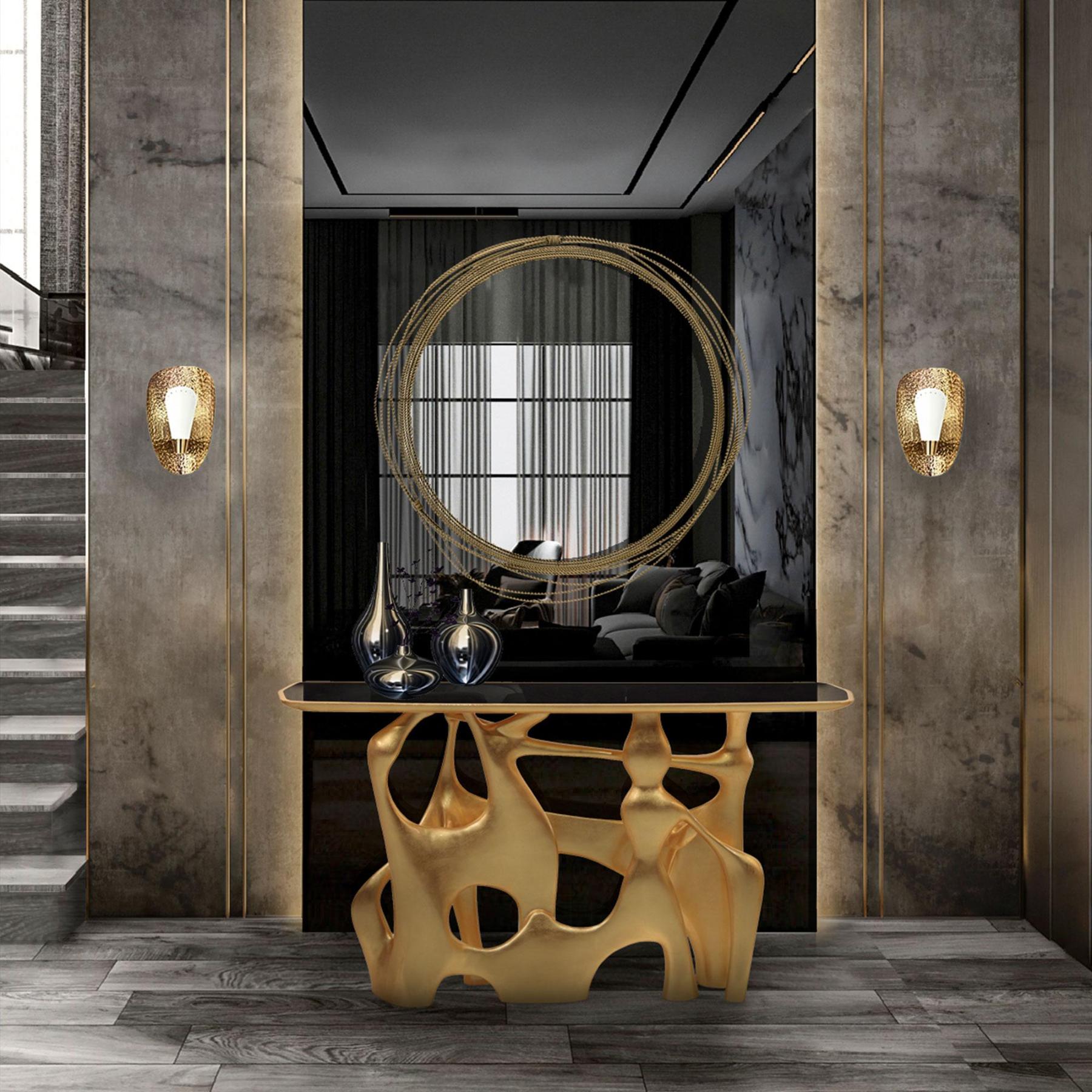 Round Brass Wall Classic Mirror