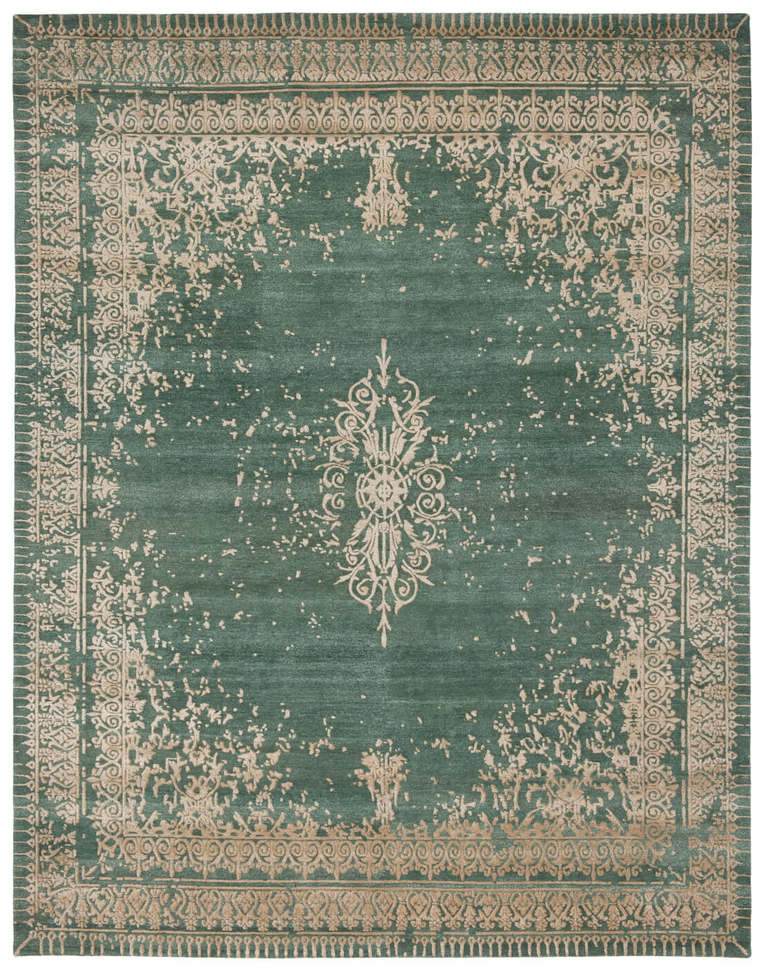 Hand-woven Luxury Rug Ferrara Green | Size: 200 x 300 cm