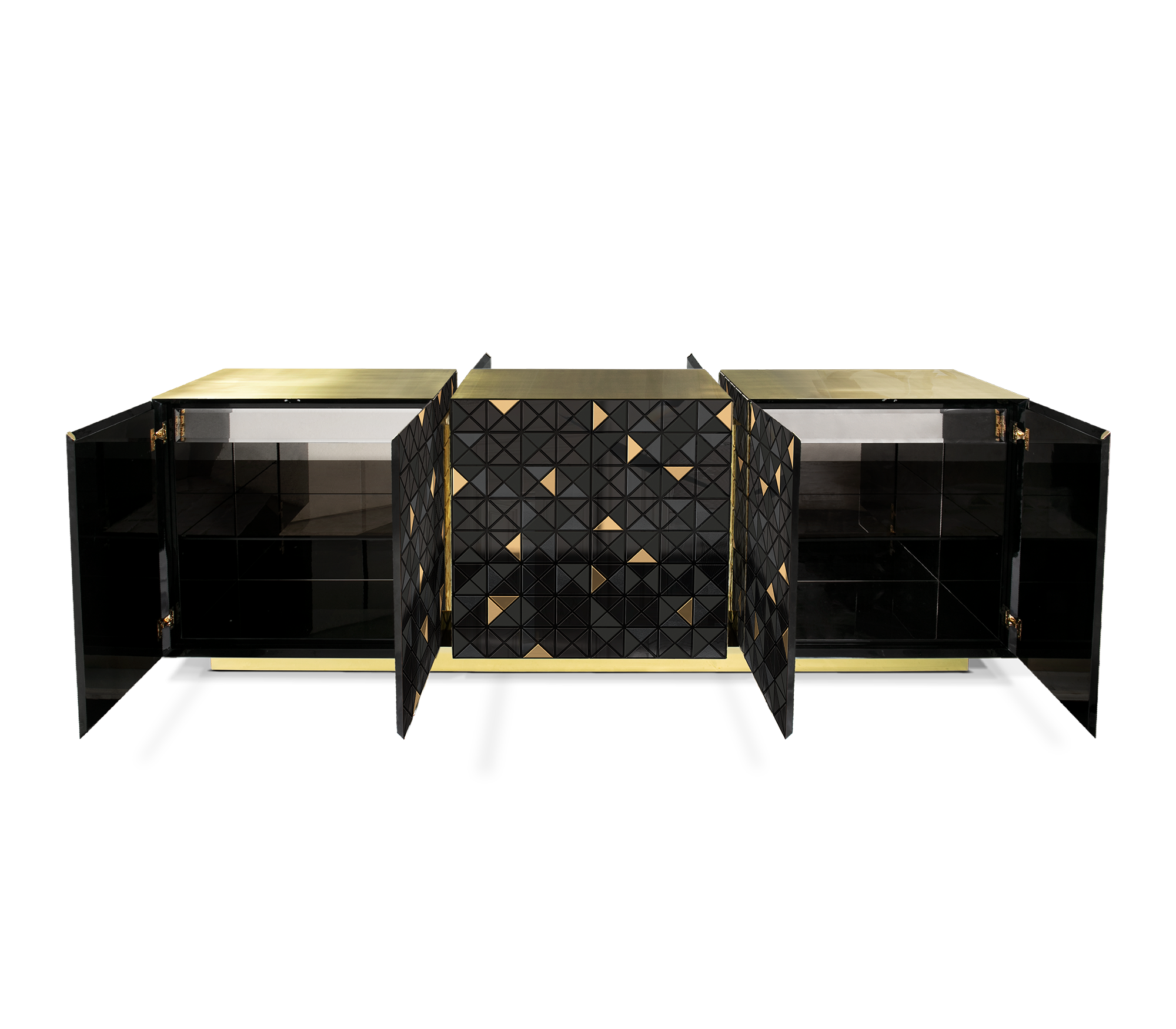 Mosaic Black & Gold Designer Sideboard