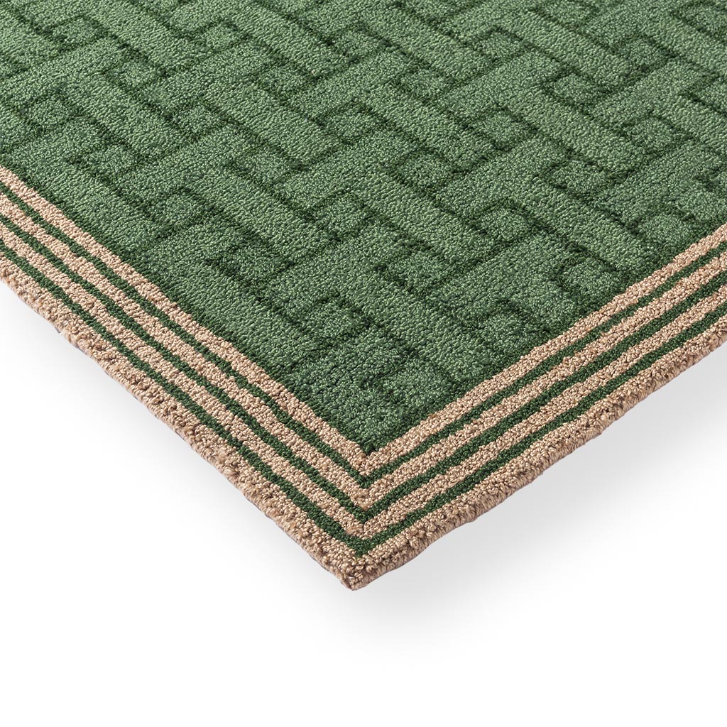 Monogram Green Rug For Outdoor Use