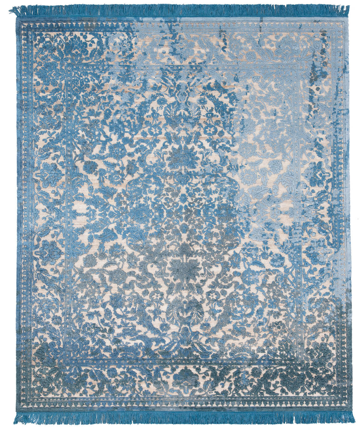 Medallion Hand-woven Blue Luxury Rug | Size: 300 x 400 cm