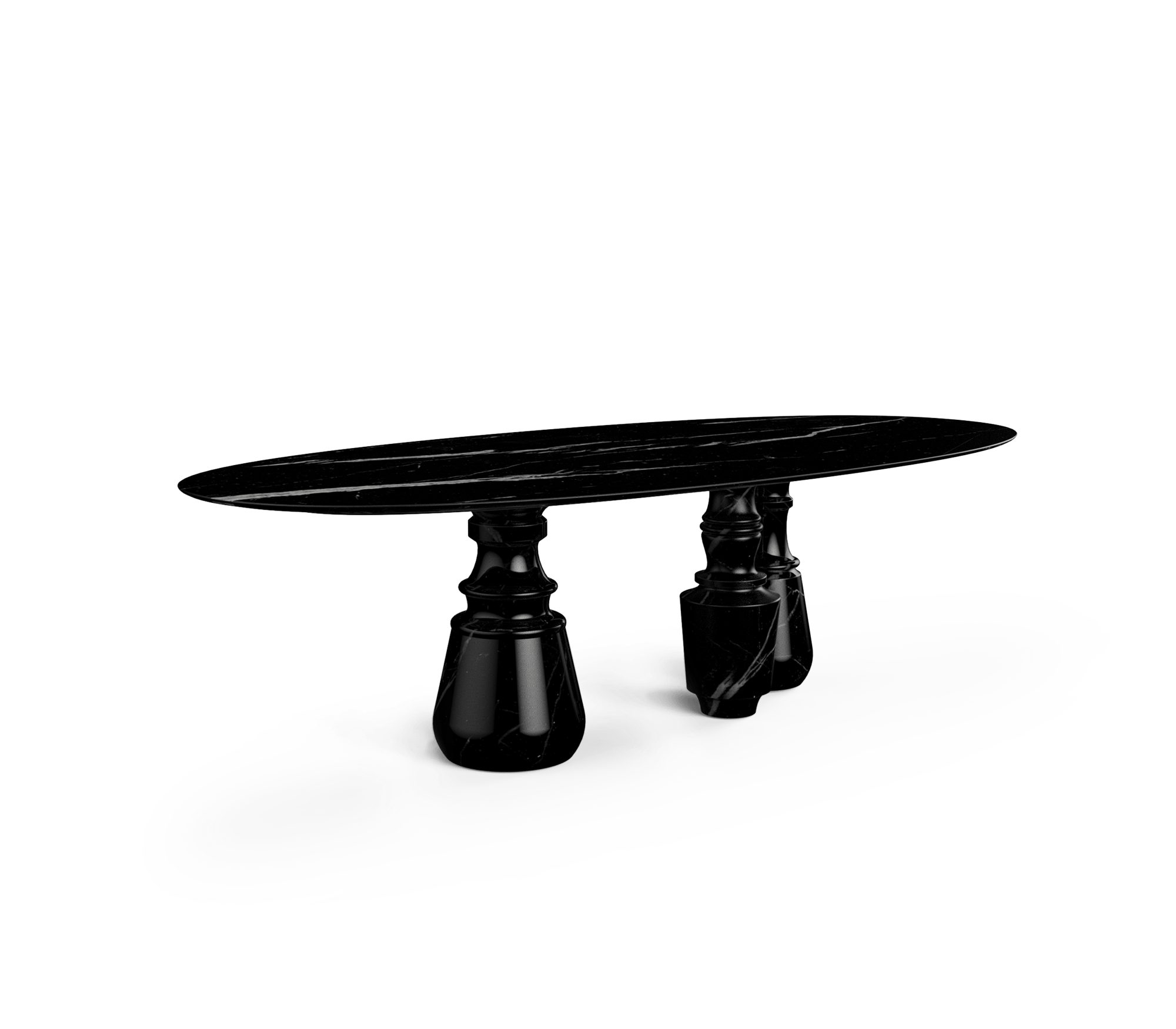 Oval XL Nero Marquina Luxe Dining Table