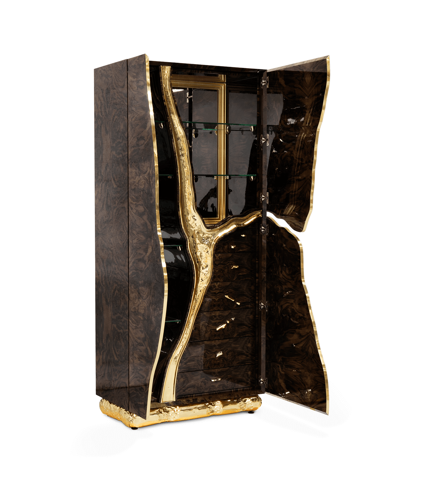 Fissure Walnut Designer Cabinet