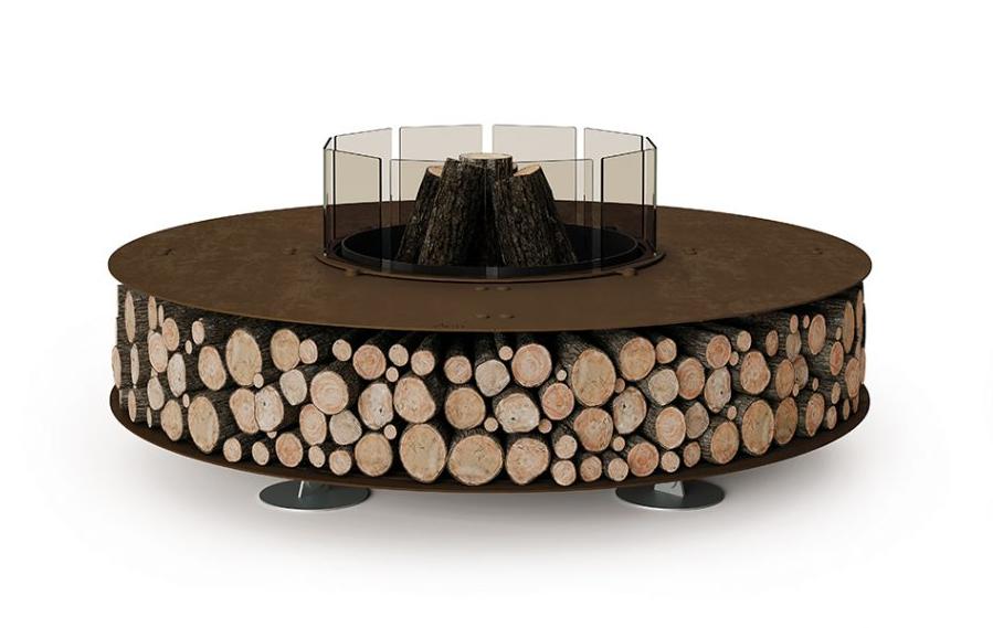 Steel Outdoor Fire Pit | Finishing: Vintage Brown | Dimensions: Ø 300 cm