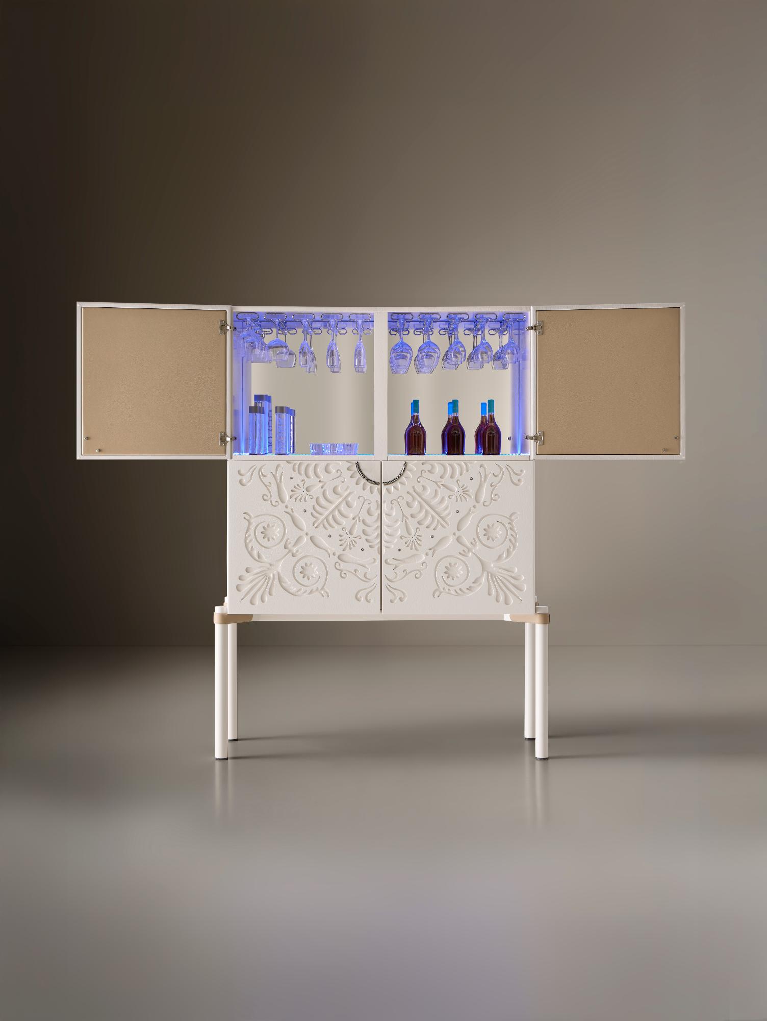 Alexandra White Bar Cabinet