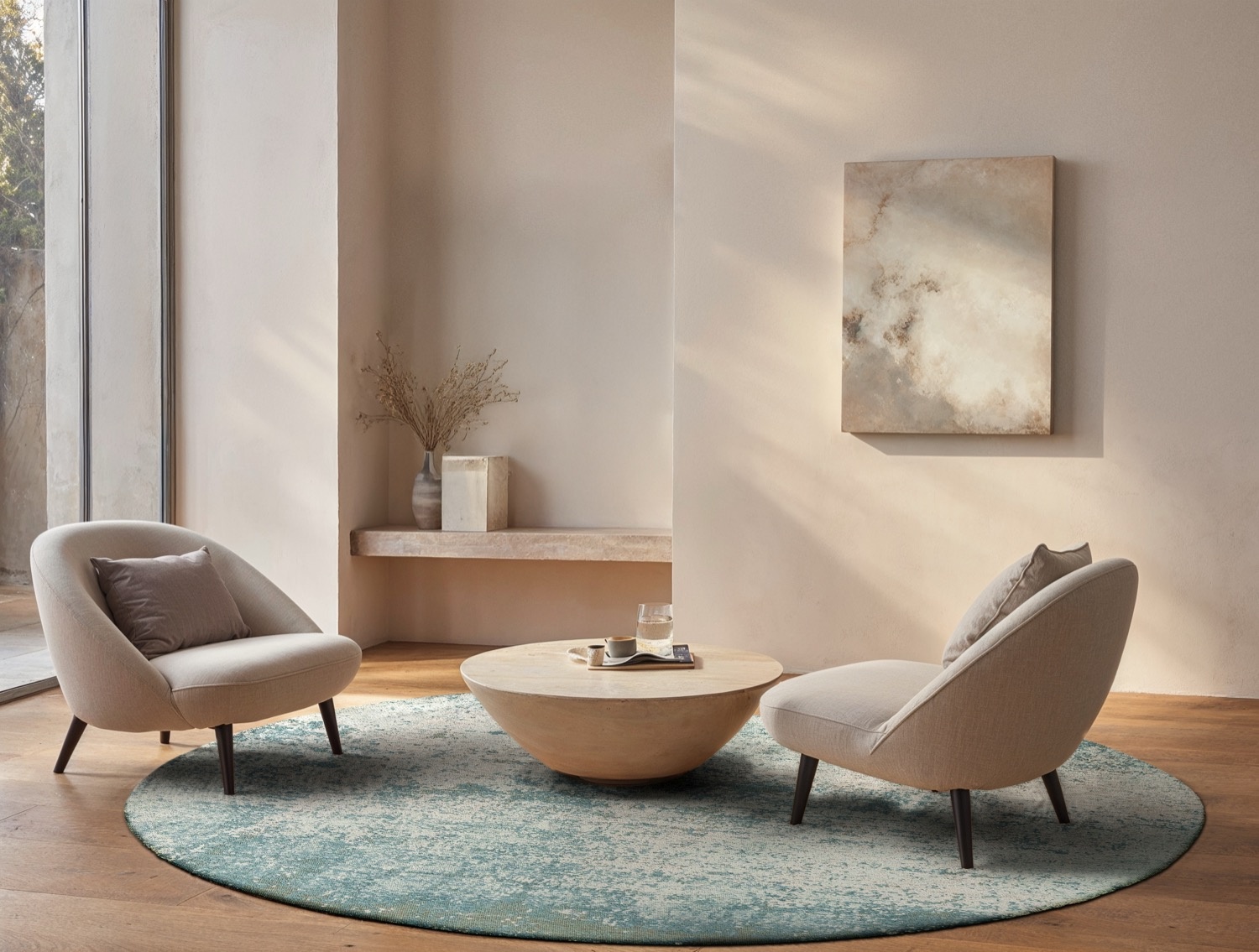 Oceanic Blue Gradient Round Rug | Size: Ø 240 cm