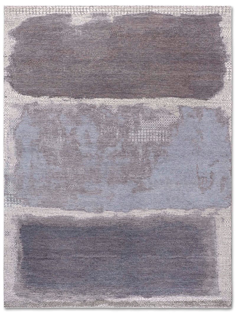 Grey Light Blue Hand-Woven Exquisite Rug ☞ Size: 250 x 300 cm