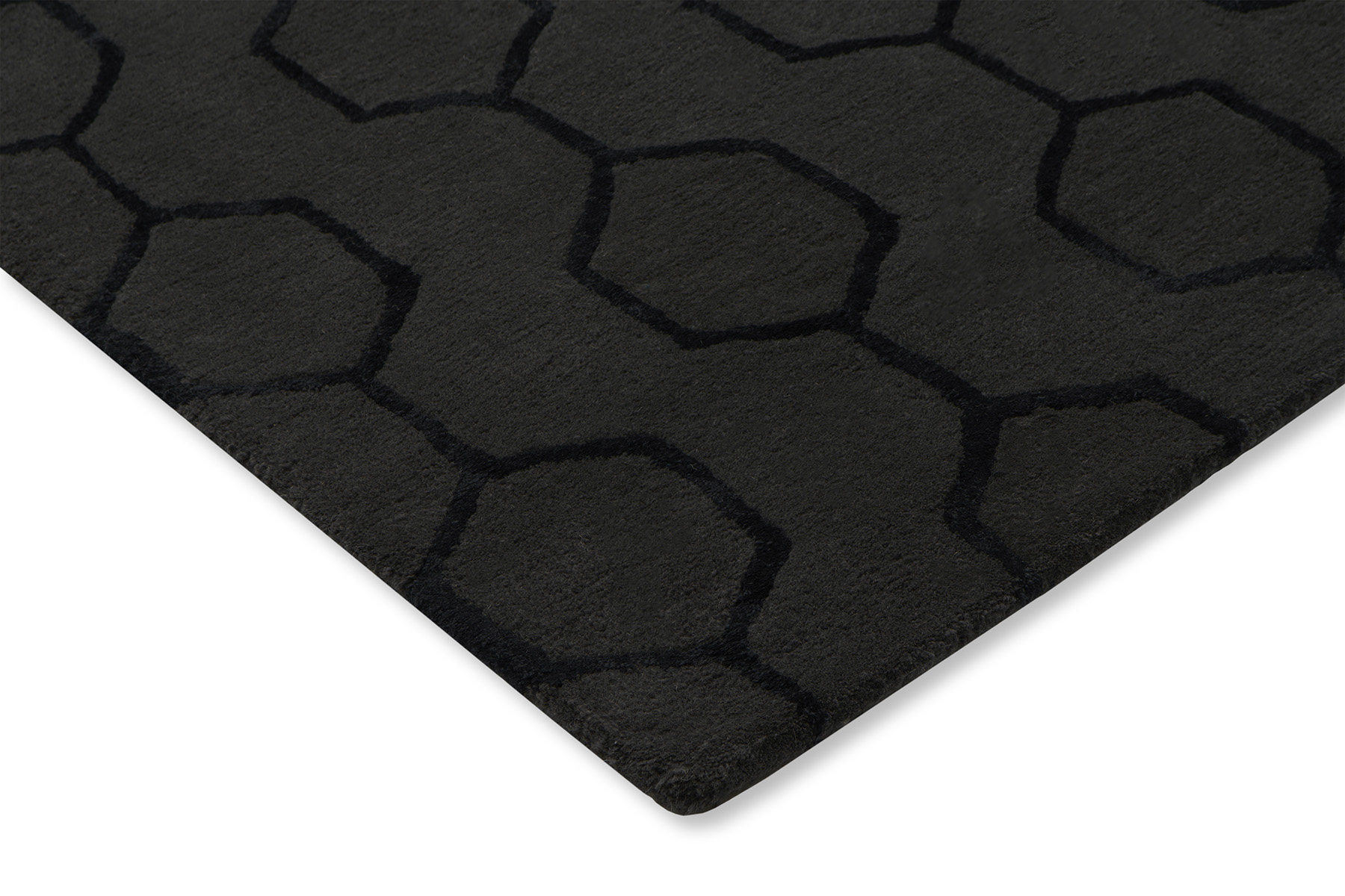 Geometric Noir Modern Hand Woven Rug ☞ Size: 170 x 240 cm