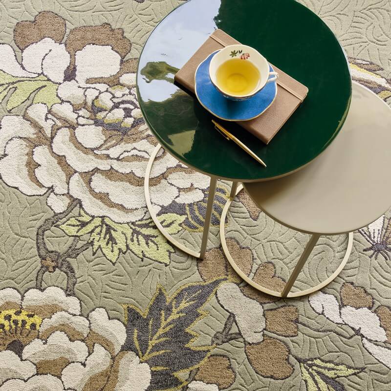 Floral Wool / Viscose Hand-Woven Rug | Size: 200 x 280 cm