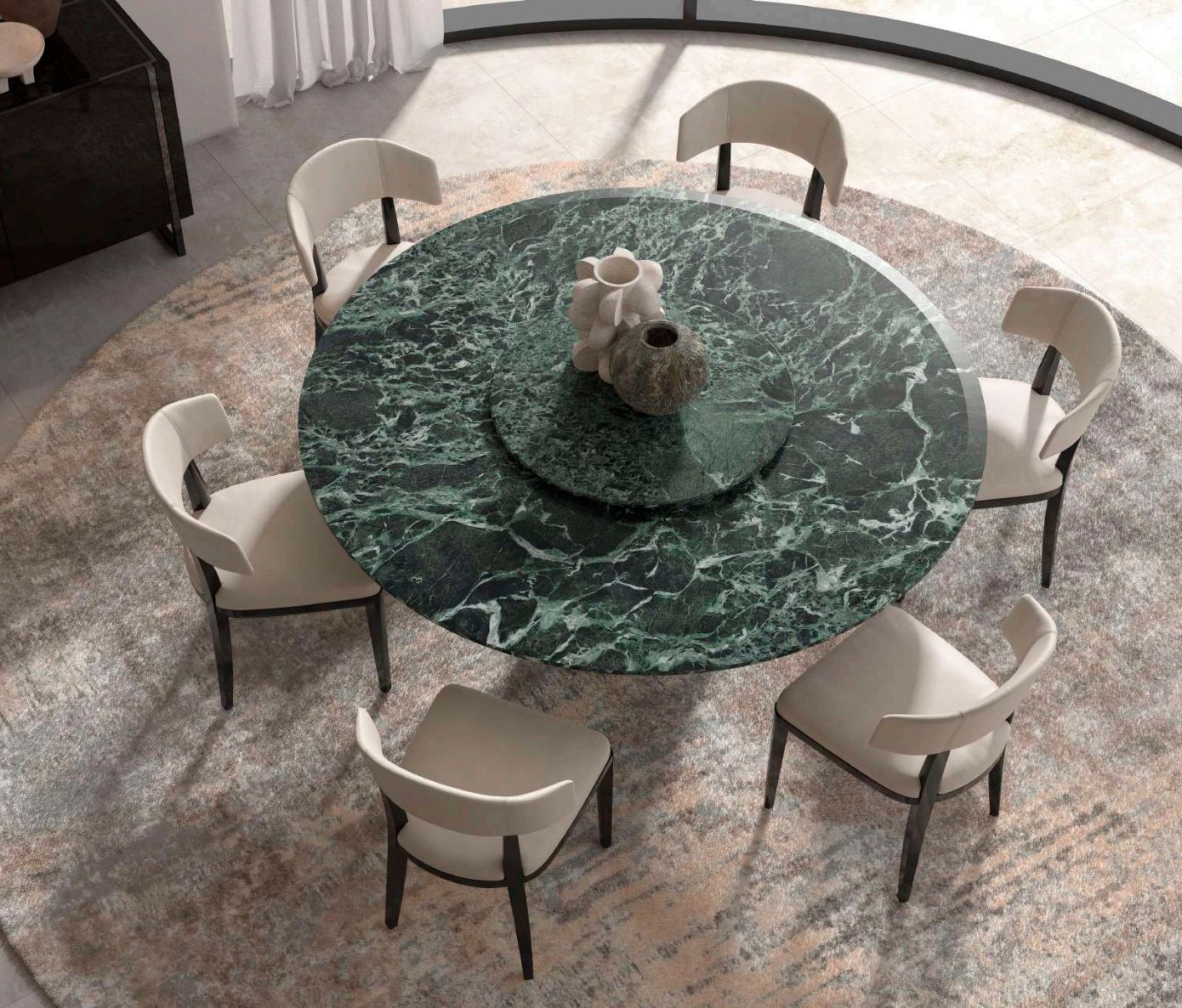Circular Marble Dining Table Ø180cm